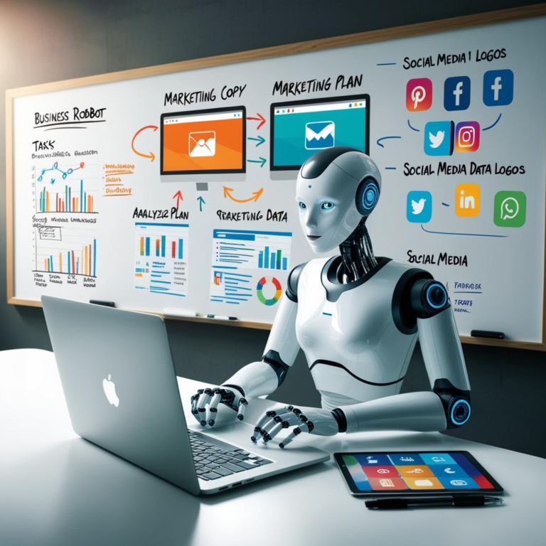AI robot is developing a plan for digital marketing